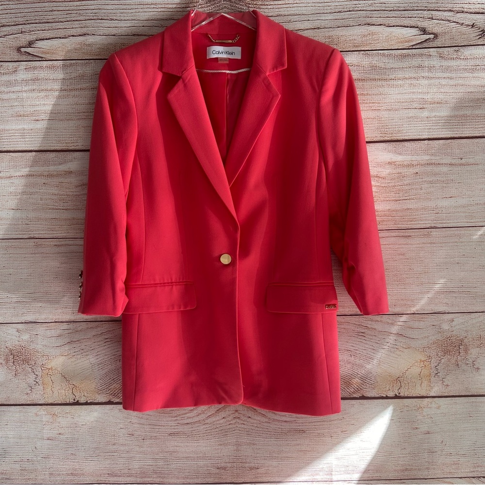 Calvin Klein Women's Vibrant Coral Blazer